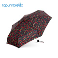 Topumbrella Happy Anti UV Sun &amp; Rain Mini Windproof plegable paraguas para mujeres